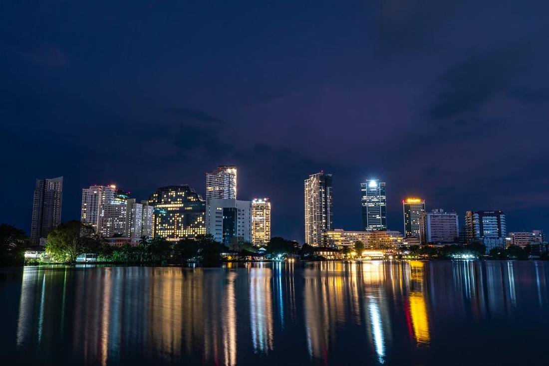Colombo skyline at night