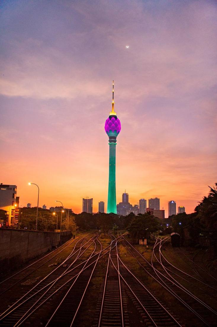 Illuminated Lotus Tower