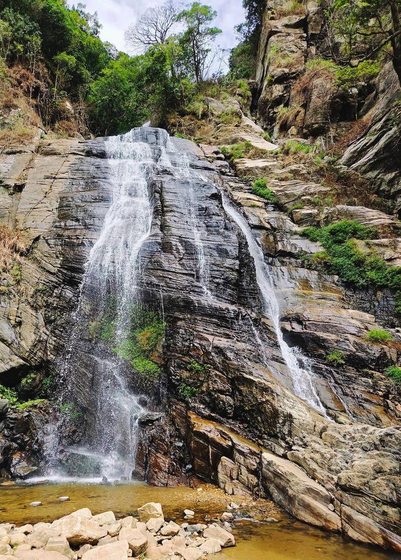 Waterfall cascade in Sri Lanka