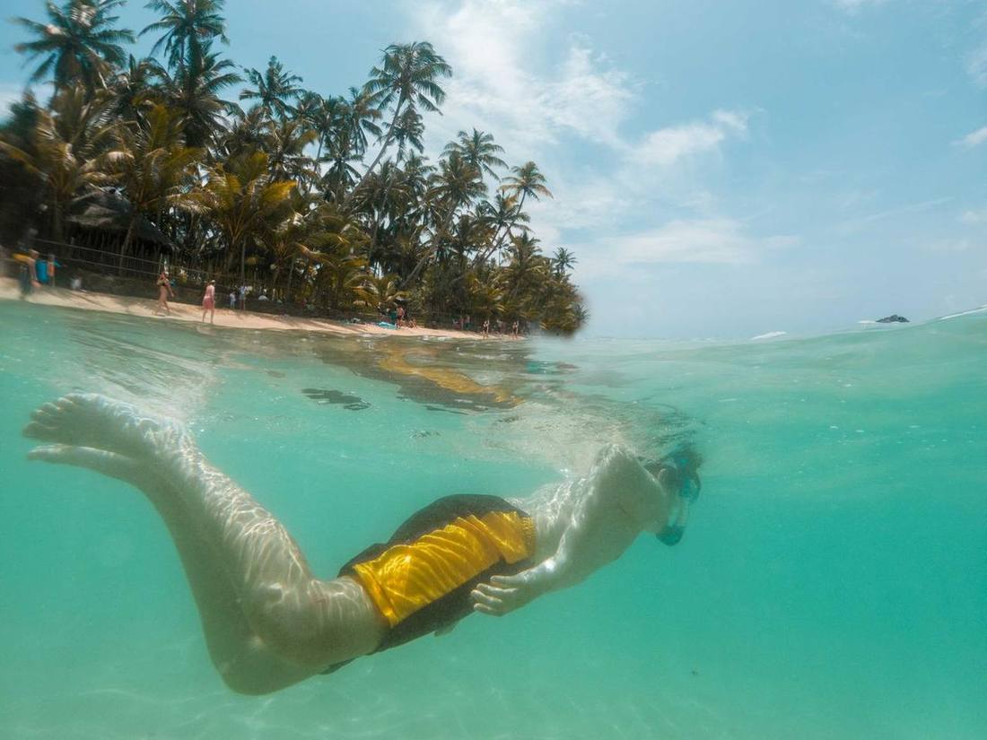 Snorkelling in shallow water
