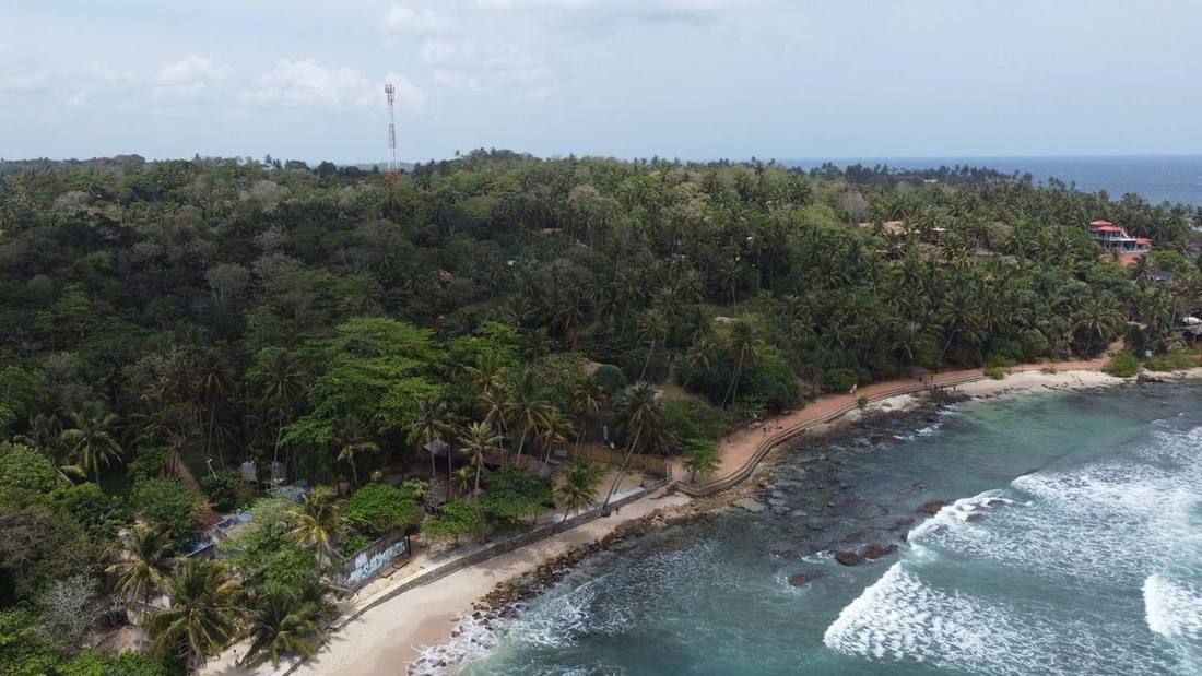 Aerial view of Hiriketiya beach