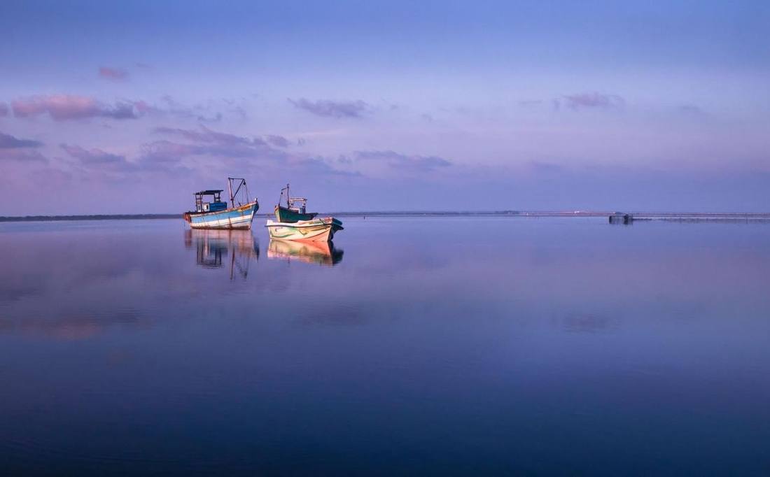 Wooden boats on the sea