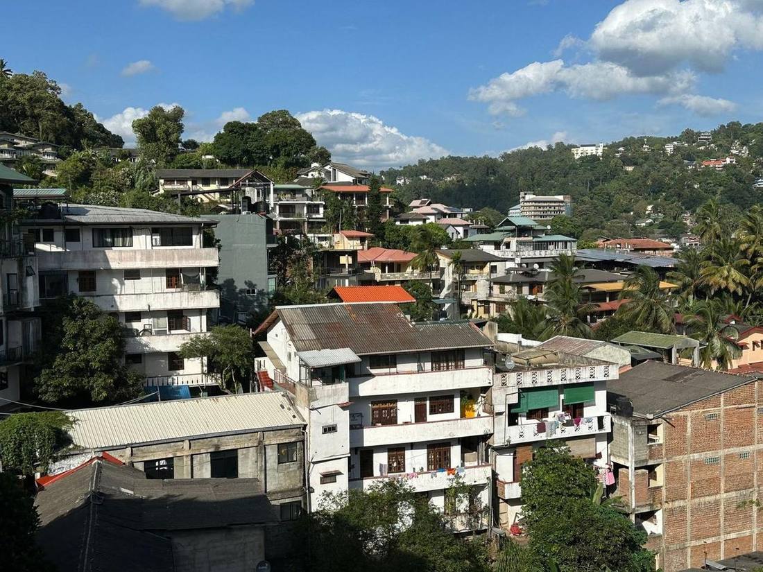 Hillside view of Kandy