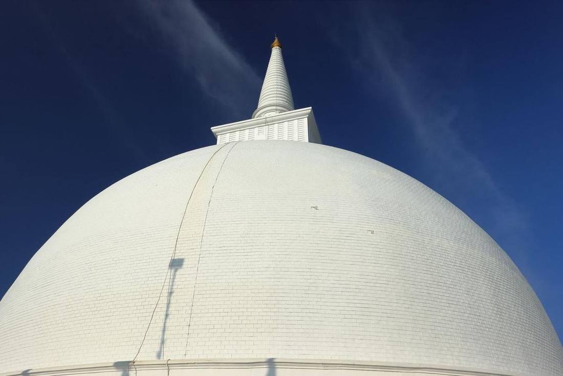White dome of Mihintale stupa