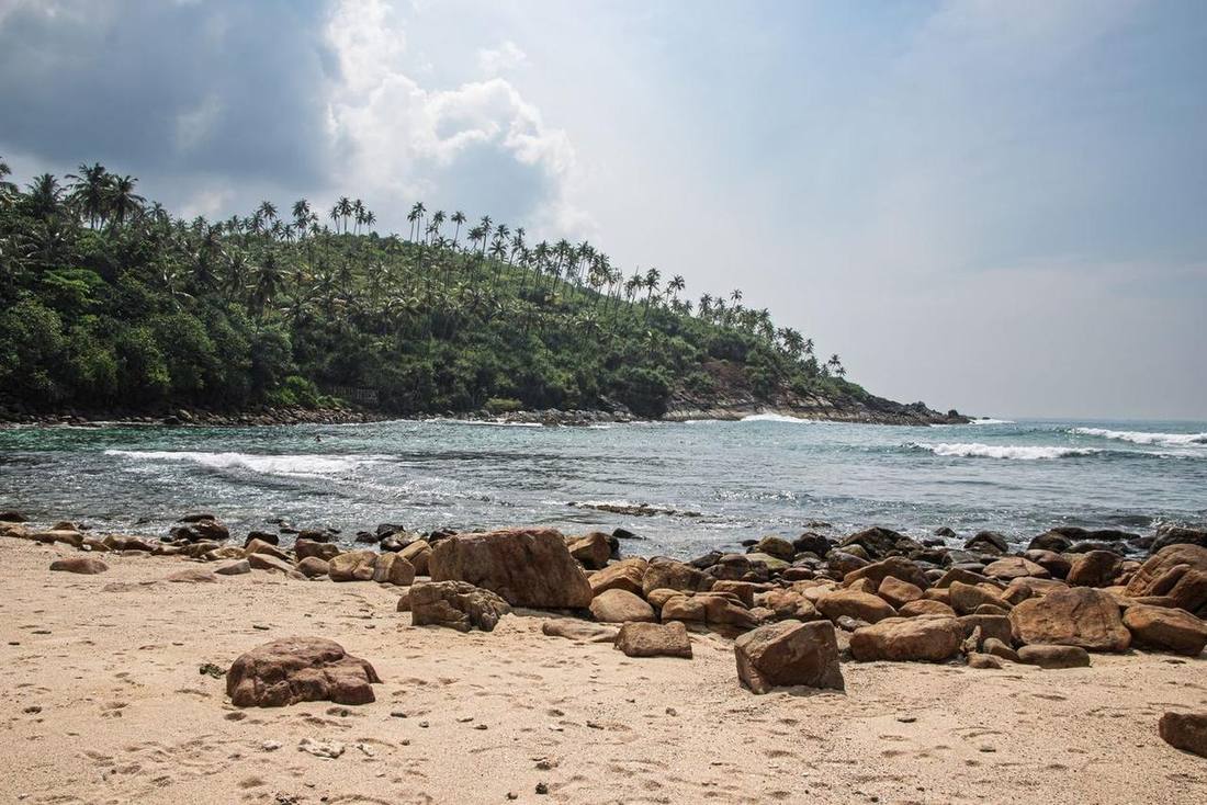 Secluded beach in Mirissa