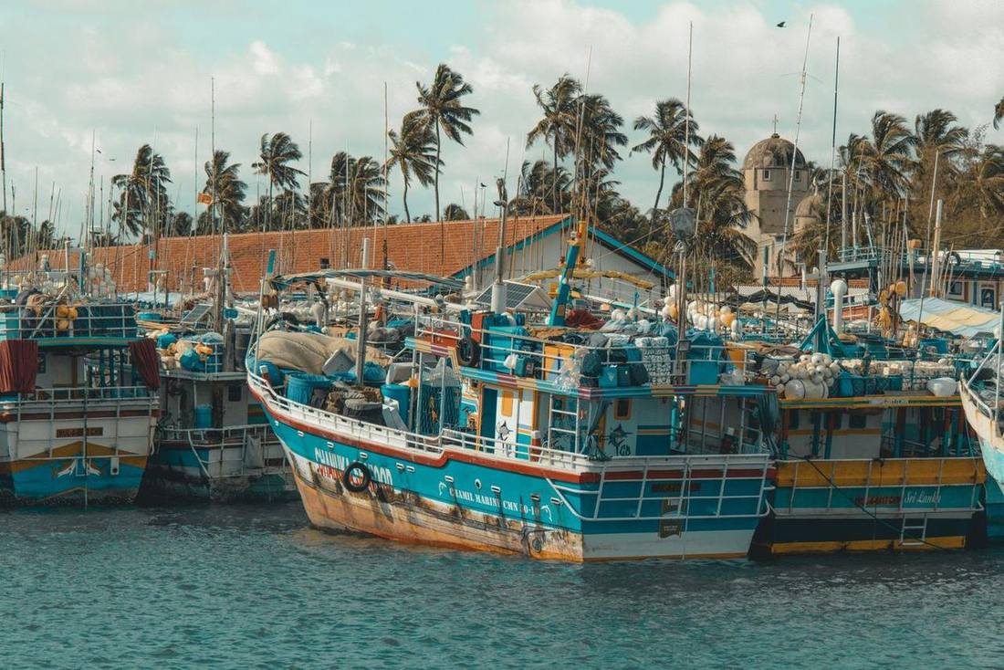 Colourful fishing boats