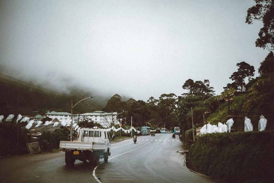 Misty street in Nuwara Eliya