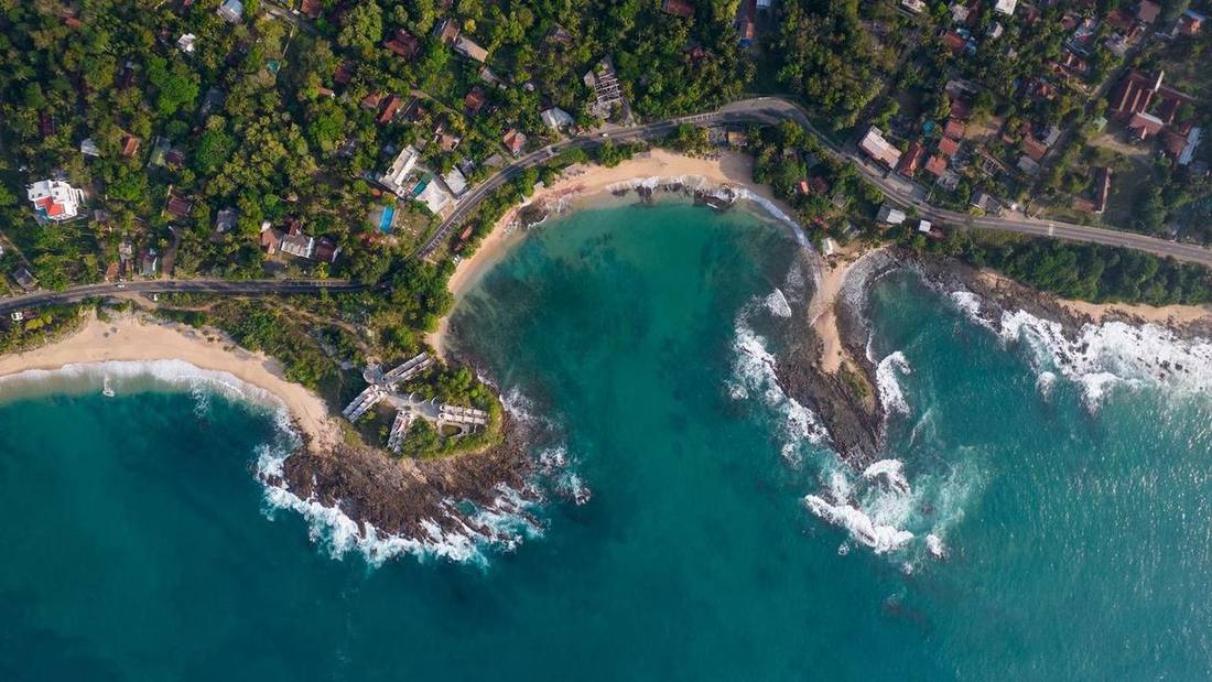 Tangalle beach from above