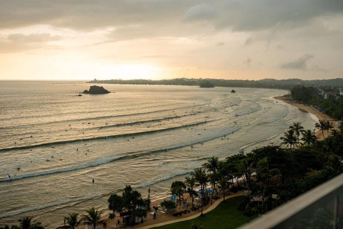 Sunset surf in Weligama