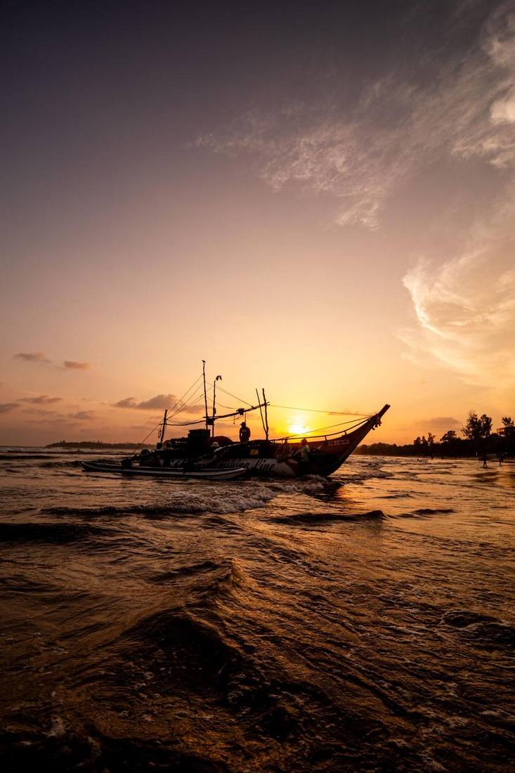 Sunset over Weligama Bay