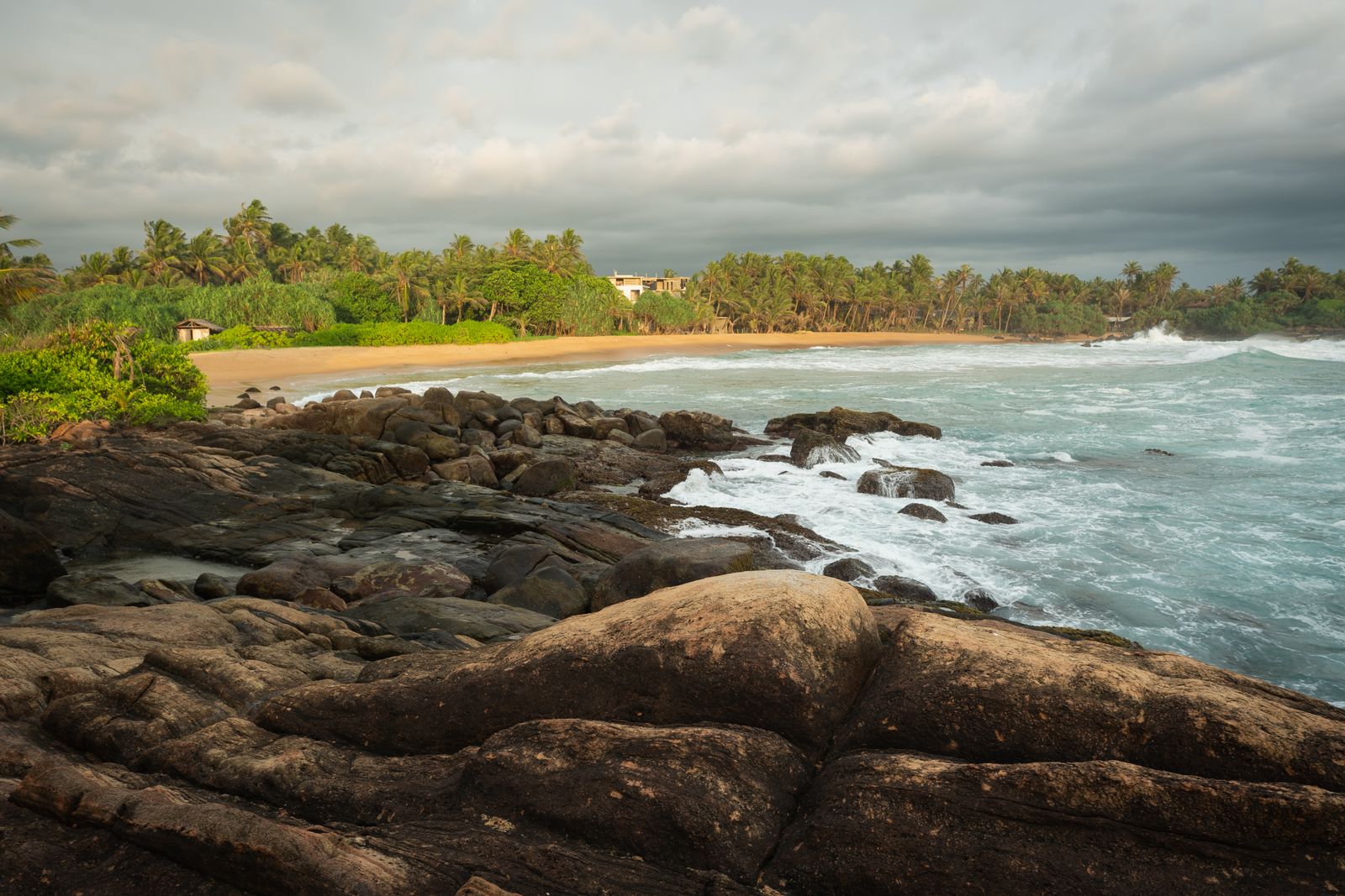 Tropical beach at sunset