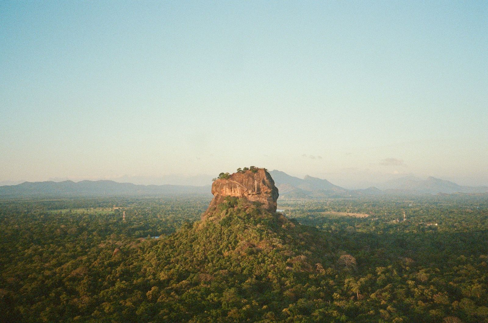 Aerial view of Sigiriya at sunrise